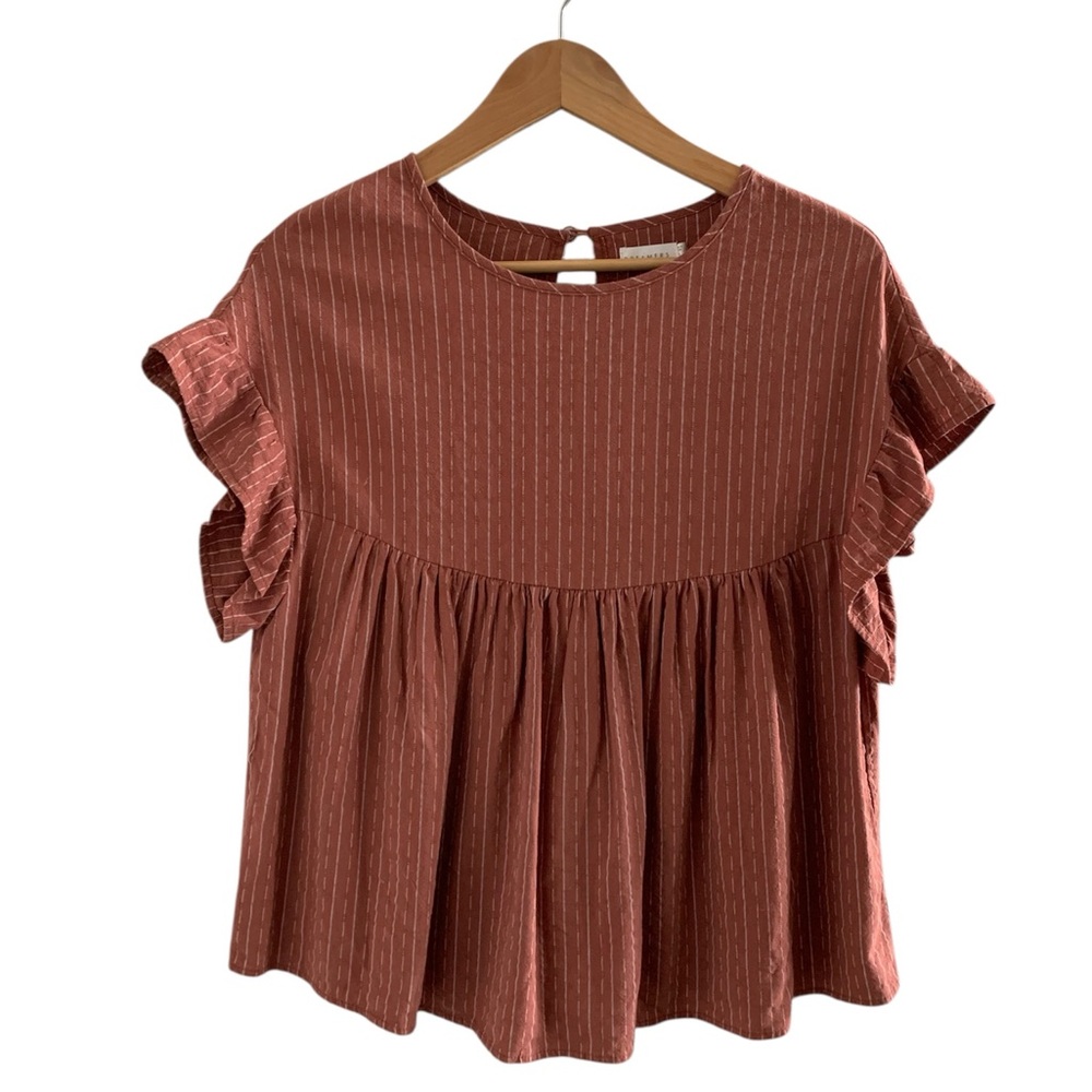 Dreamers Ruffled Short Sleeve Top - EUC